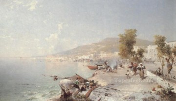  towards Painting - Vietri Sul Mare Looking Towards Salerno scenery Franz Richard Unterberger